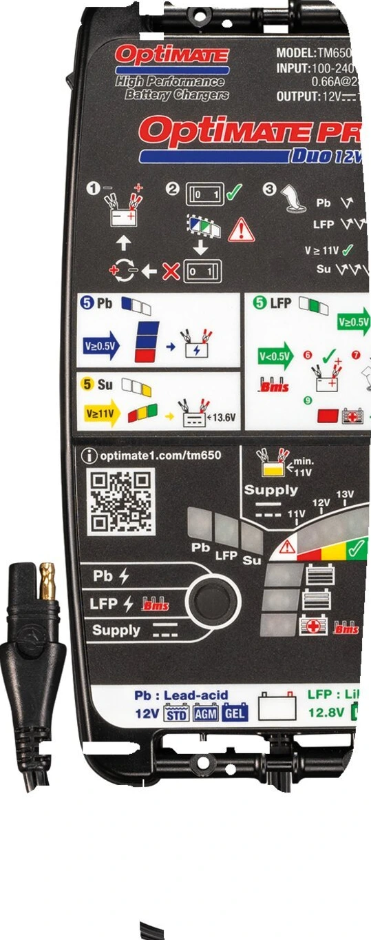 Tecmate OptiMATE, Pro 1 DUO 12B 10A battery charger