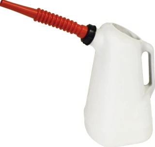 Lisle, 6 quart oil filler can. Red spout