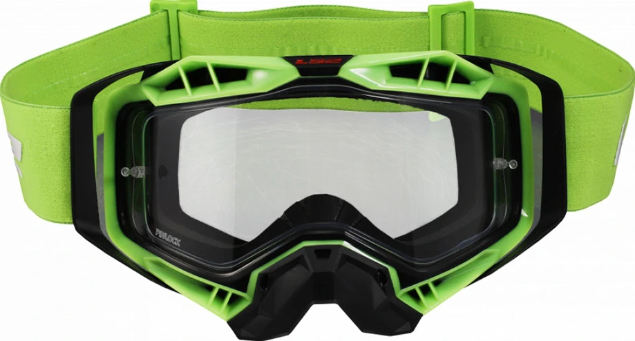 AURA GOGGLE with CLEAR VISOR - Black Green/Clear Visor