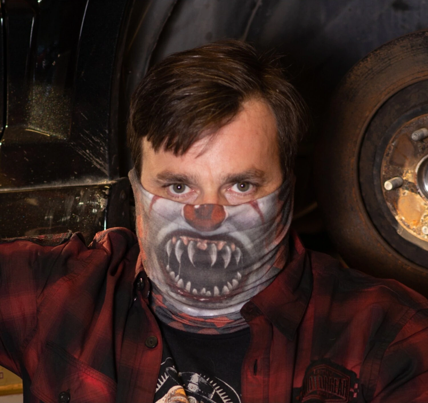 Lethal Threat Clown Face tunnel, Multi-color, One size fits most