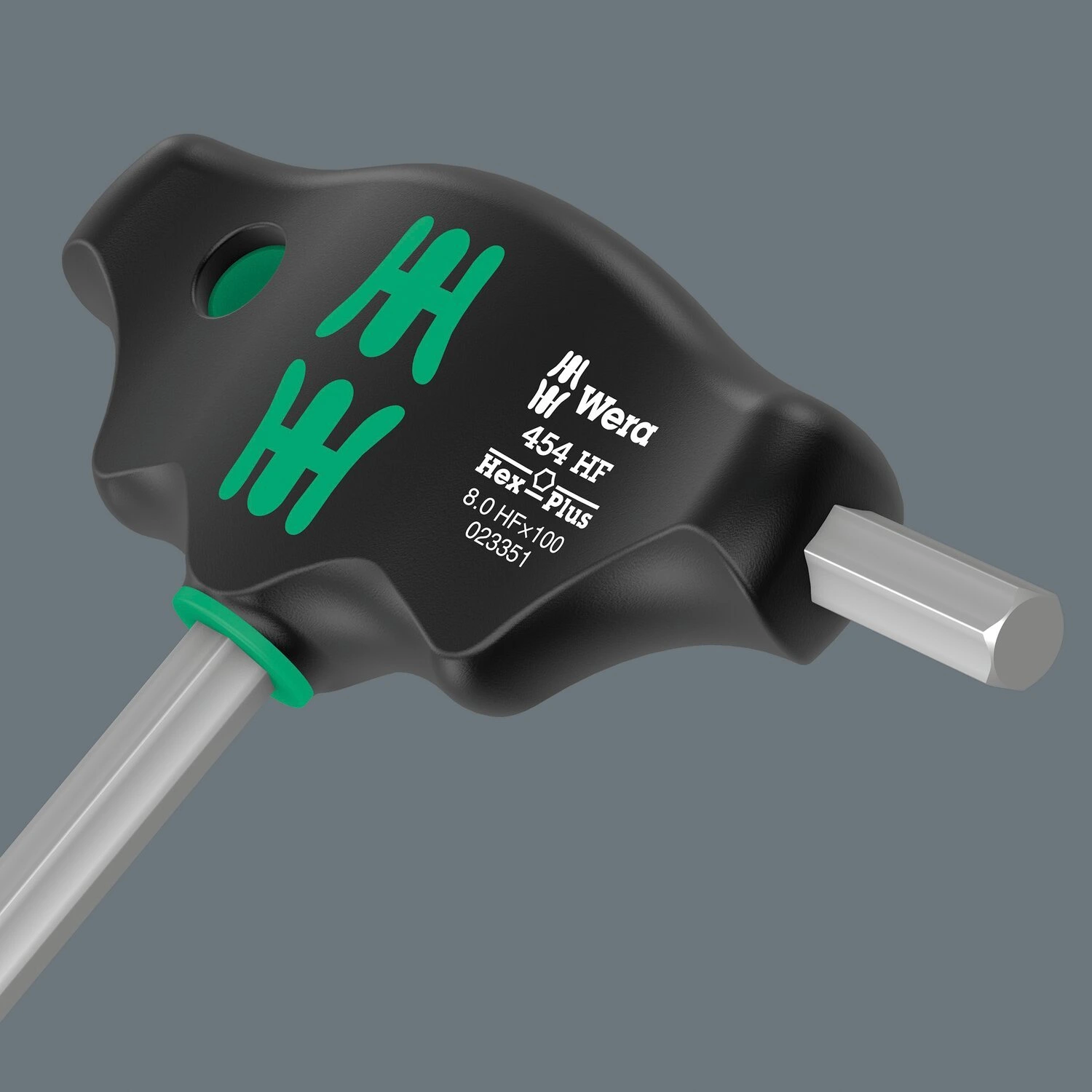 Wera HF T-käepidemega kuuskantvõti seeria 454 Suurus 3/16", Must, Kroomitud