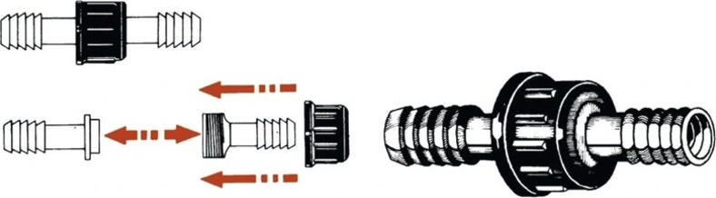 Nailonist voolikuühendus 12mm (A)