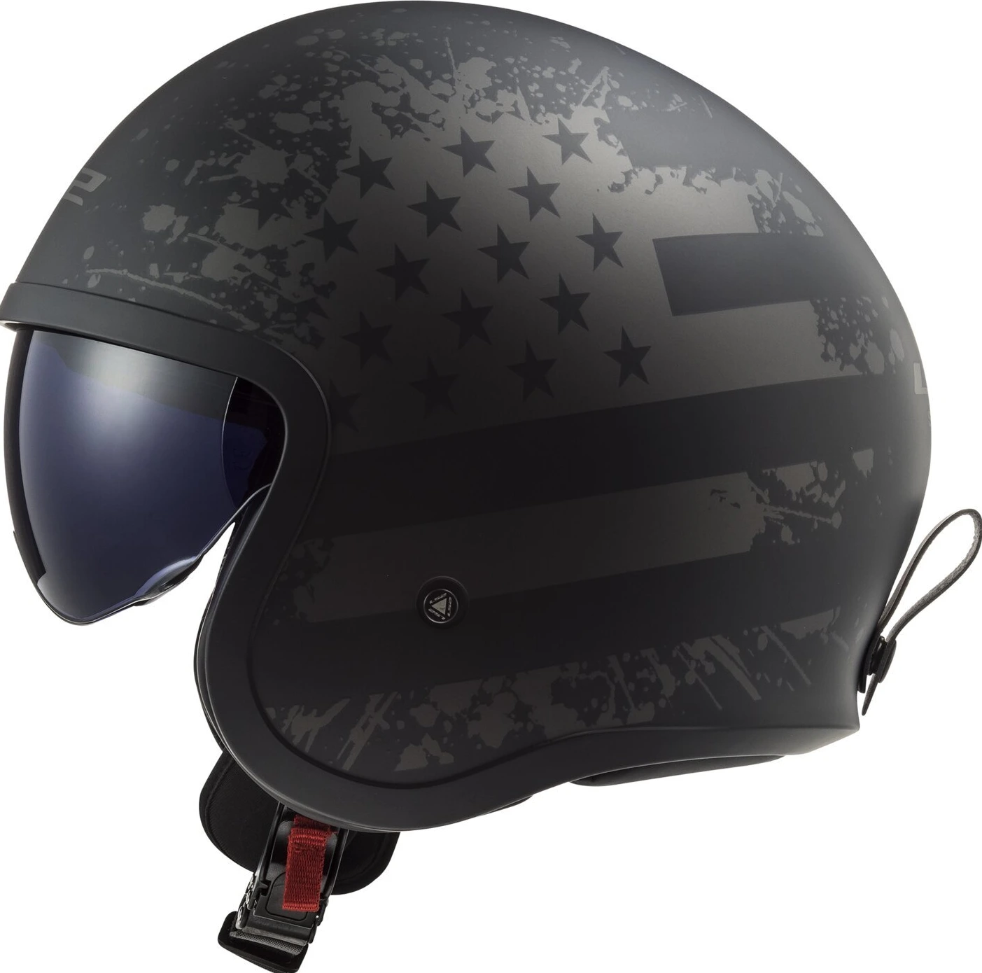 LS2 Spitfire II black Flag helmet, L, matt
