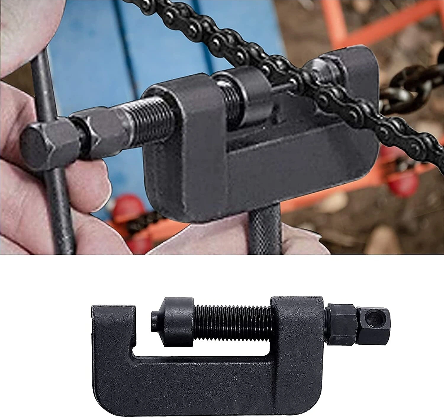 Chain breaker and riveting tools