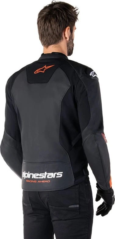 Alpinestars Leather Jacket Faster v3 Black/Red Fluo, 50