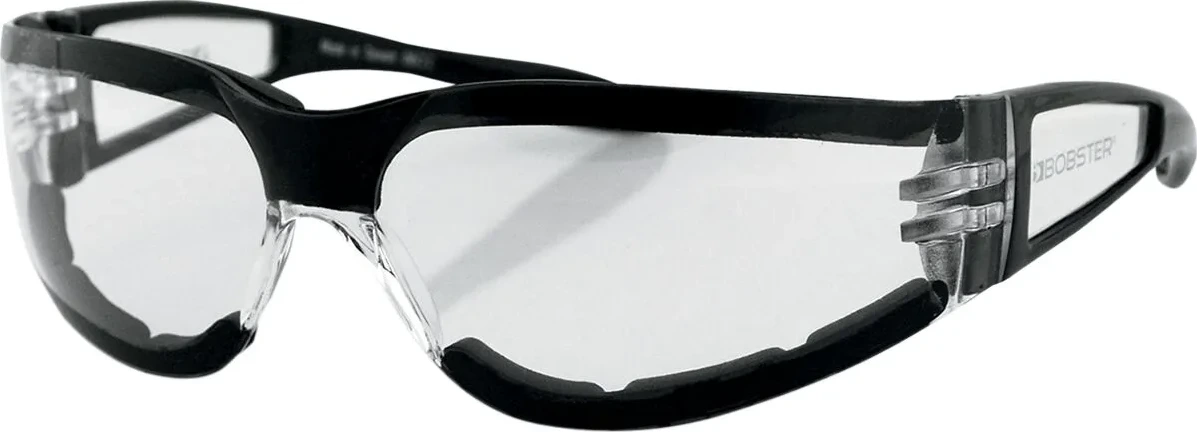 SUNGLASSES SHIELD II BLACK W/ CLEAR LENS