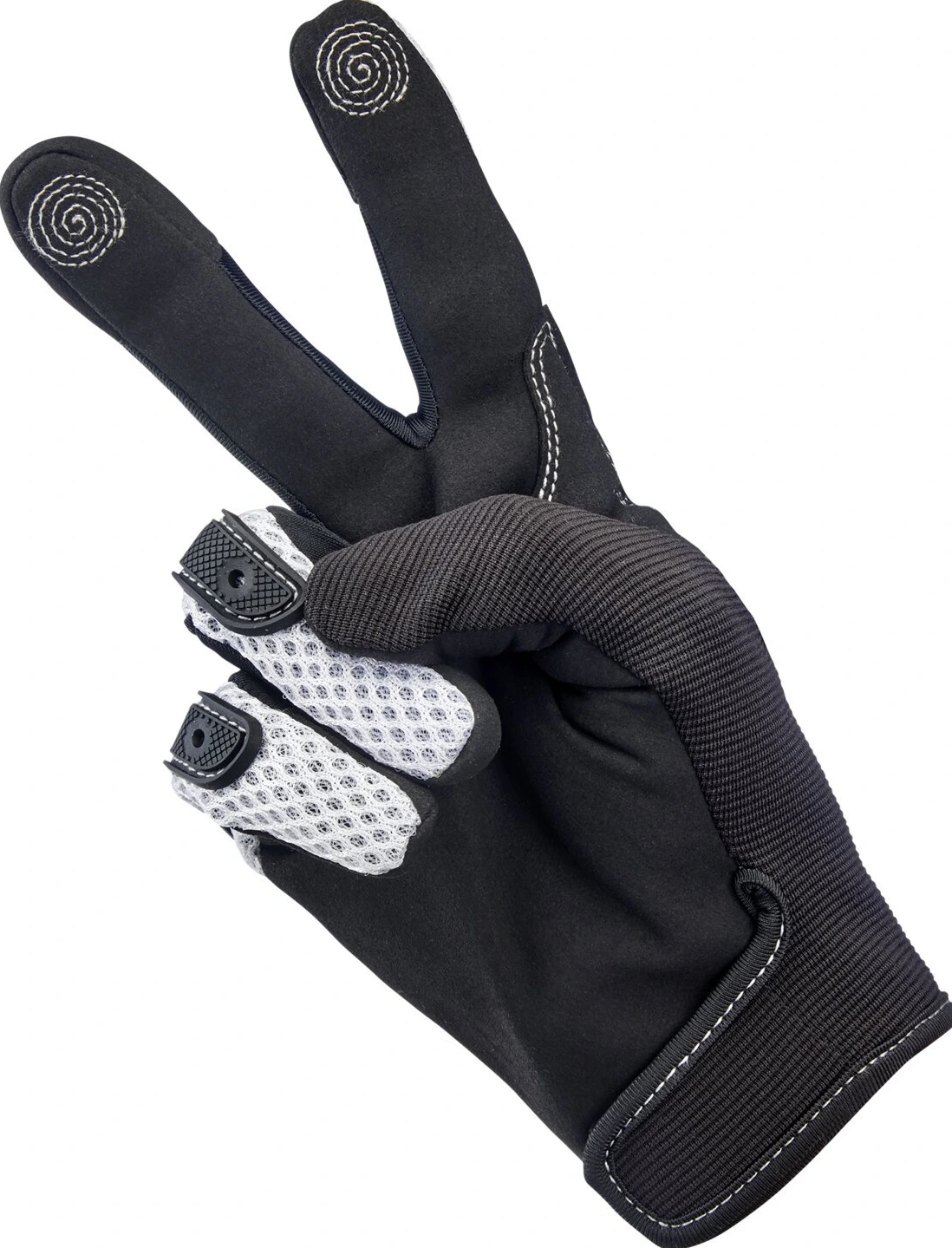 Biltwell Anza gloves, white, Black, XS