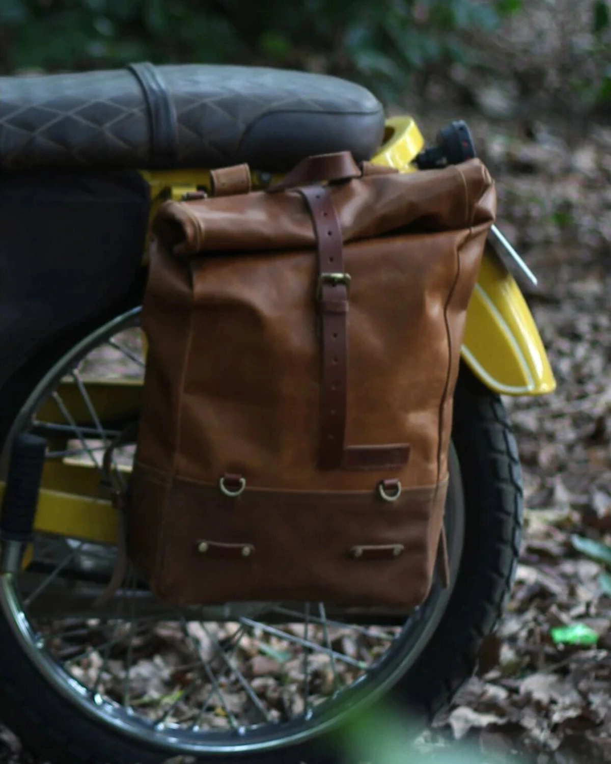 Trip Machine Backpack panniers, vintage tan