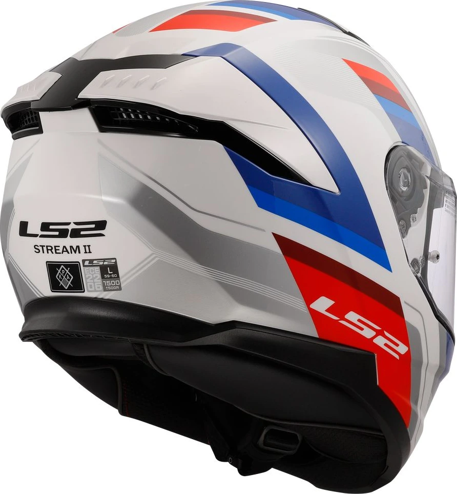 LS2 FF808 STREAM II VINTAGE helmet - White Blue Red, 3XL