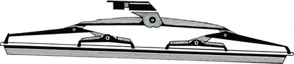 SS windshield blade w. silicone flap 405 mm