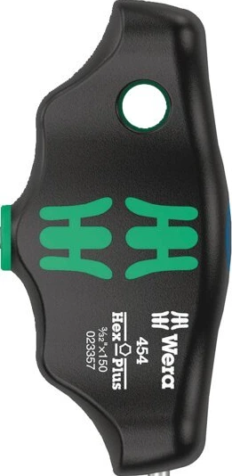 Wera Imperial T-handle hexdriver series 454 Size 3/32", Black, 3 mm, Chrome