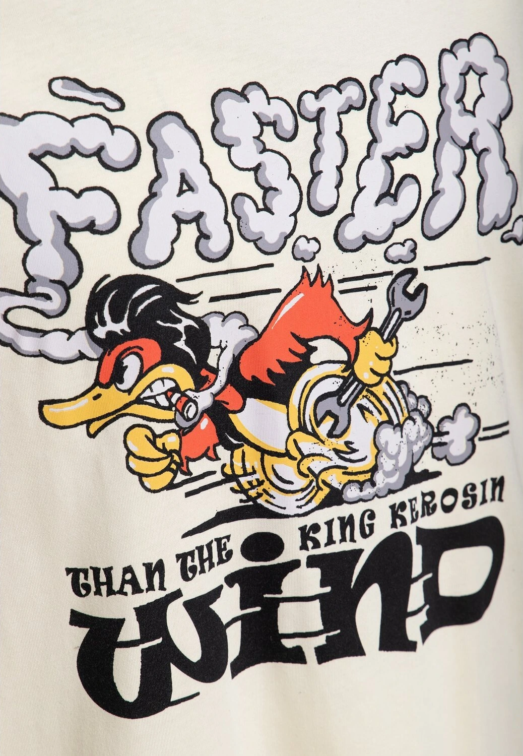 King Kerosin Faster Than The Wind t-shirt, off White, White, XL