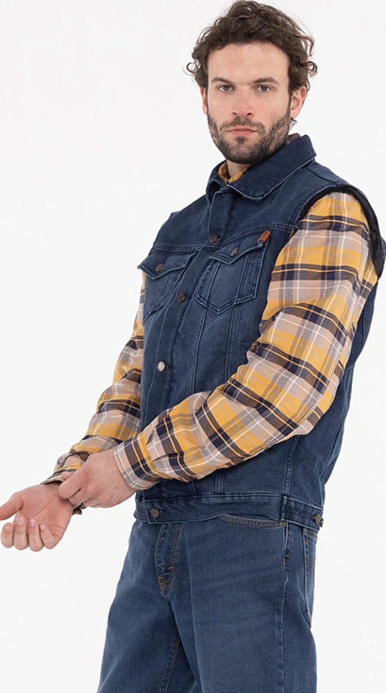 John Doe Trucker jeans vest, Blue, S