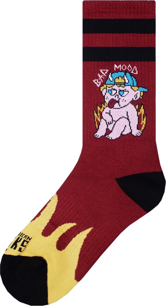 American Socks Bad Mood Mid High socks, Red, One size fits most