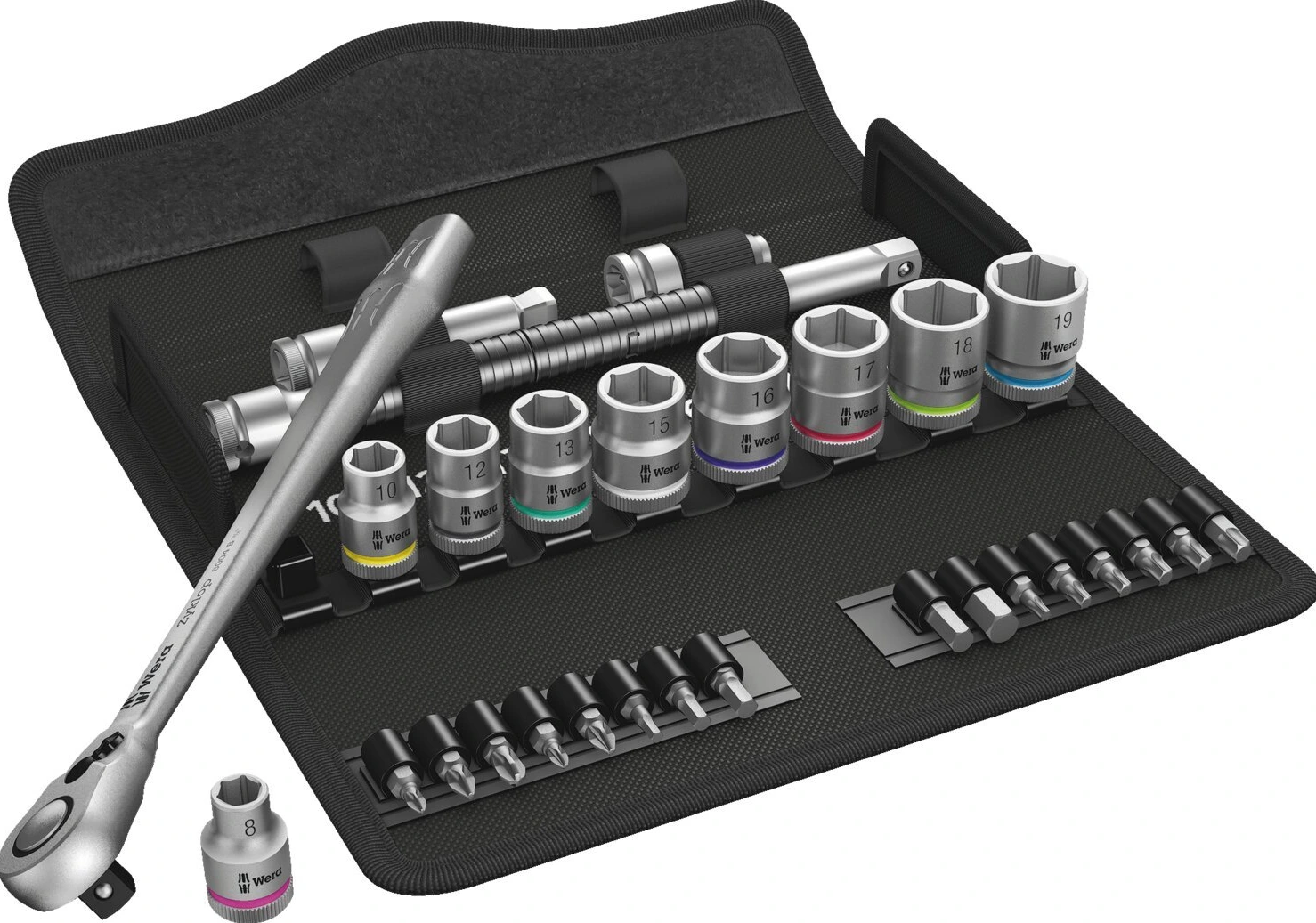 Wera Zyklop metal ratchet kit 29 pcs. 3/8" drive - Metric, Chrome