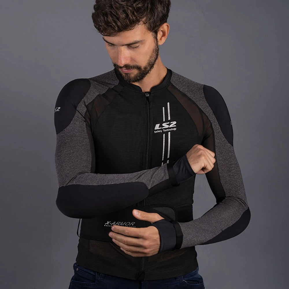 LS2 X-Armor Man Jacket - XS-S, Black Silver