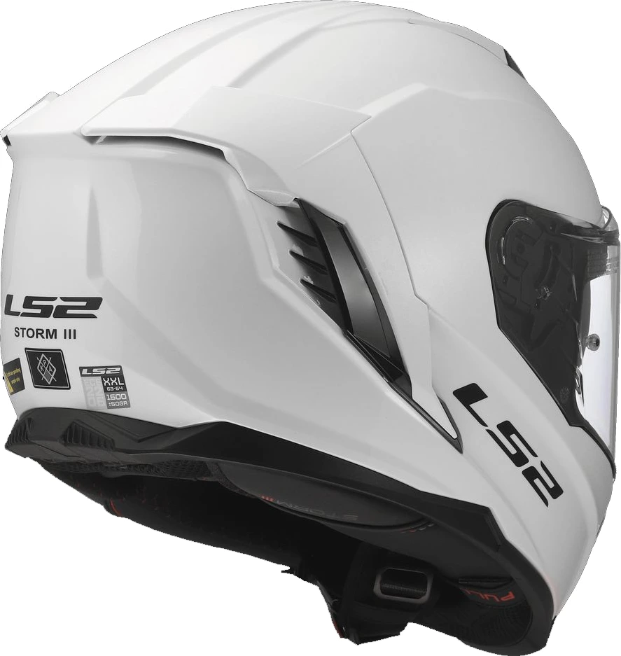 LS2 FF818 STORM III SOLID Helmet - Gloss White, S