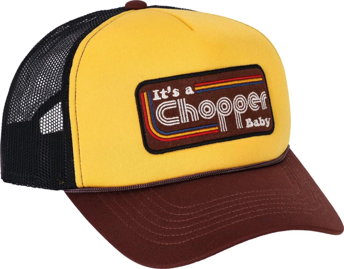 13 1/2 Chopper baby trucker cap, brown, Yellow