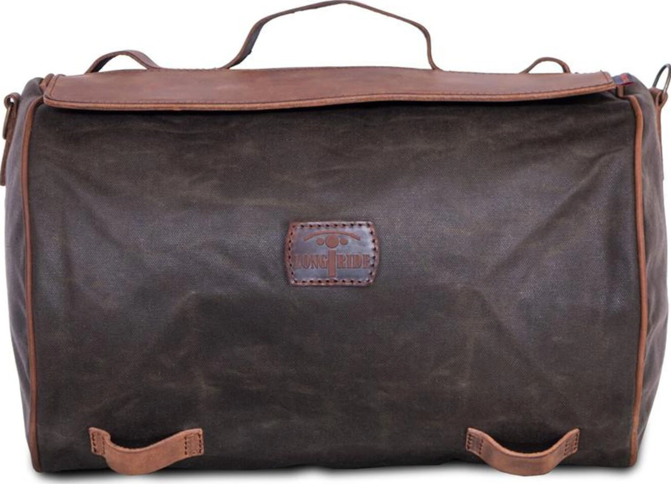 LongRide, roll bag waxed cotton narrow. Khaki wax