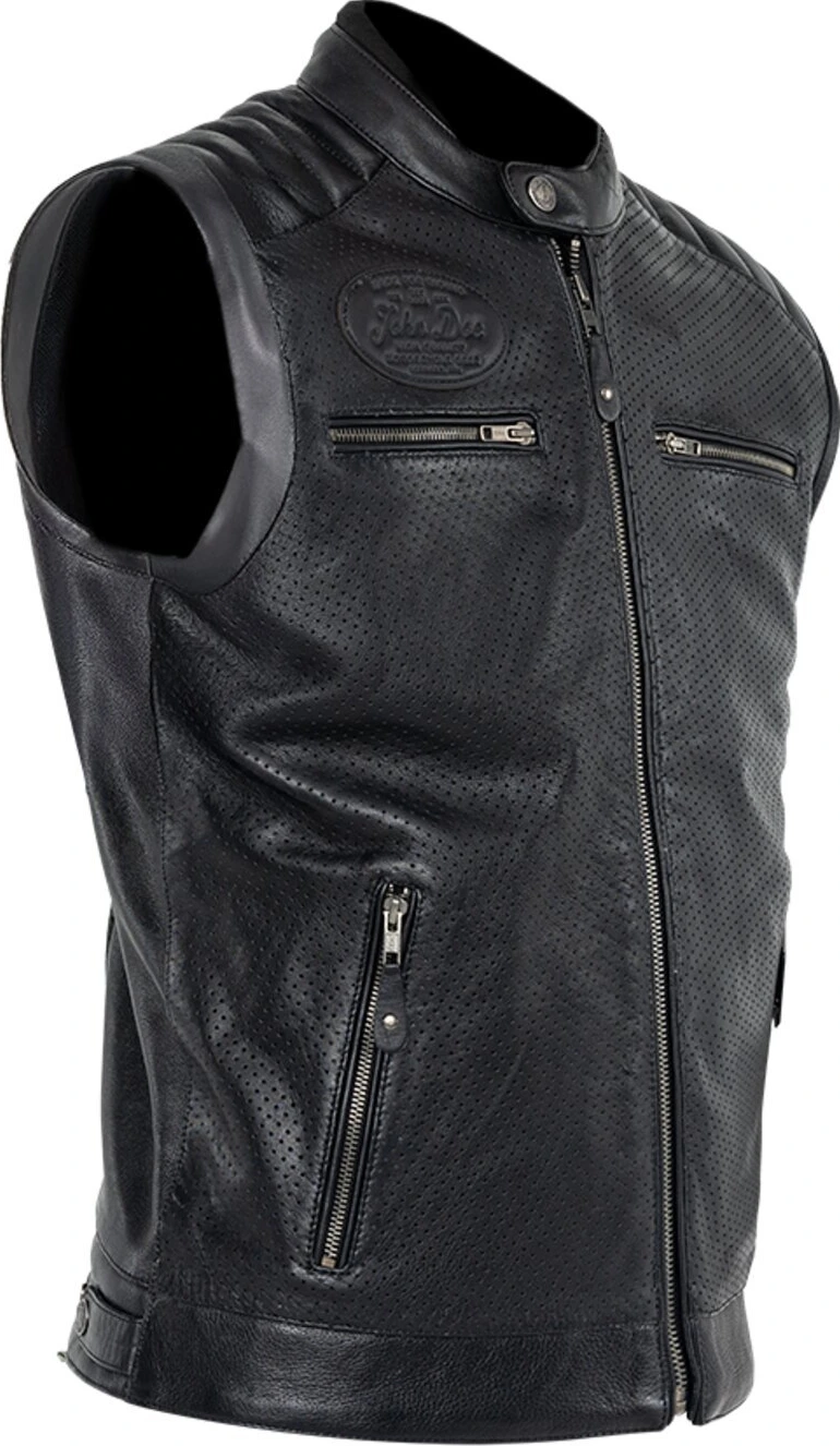 John Doe Storm Leather vest, Black, S