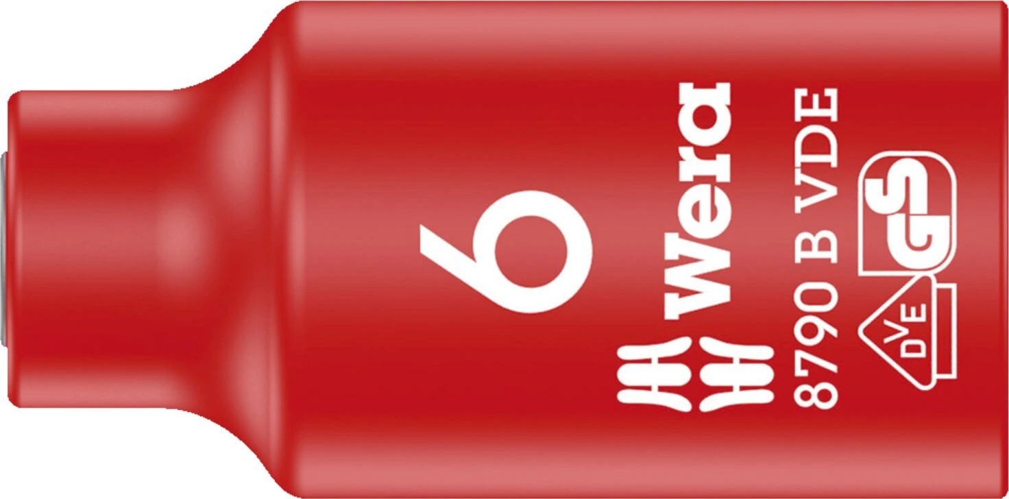Wera Zyklop drive sockets 3/8" VDE 8790B, Red, 6 mm
