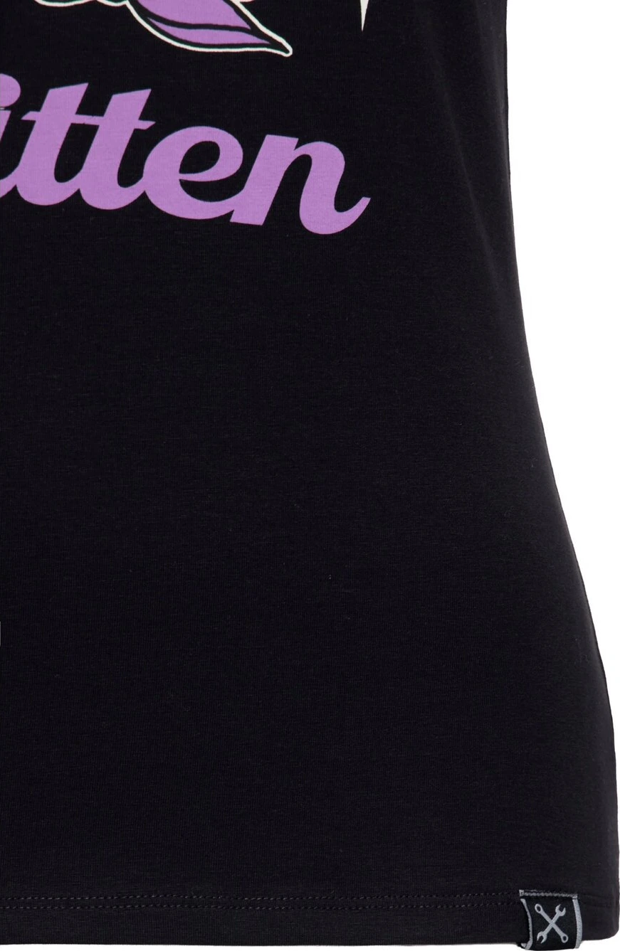 Queen Kerosin Rockabilly Kitten t-shirt, Black, M