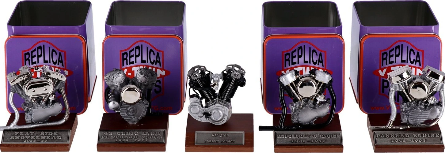 V-Twin Mfg, cast pewter motor model V-Twin engines