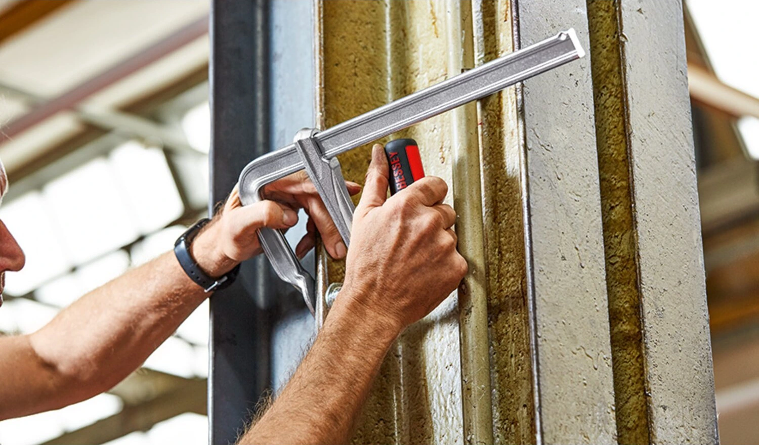 Bessey, Steel GZ skrūvspīles ar 90° salokāmu rokturi