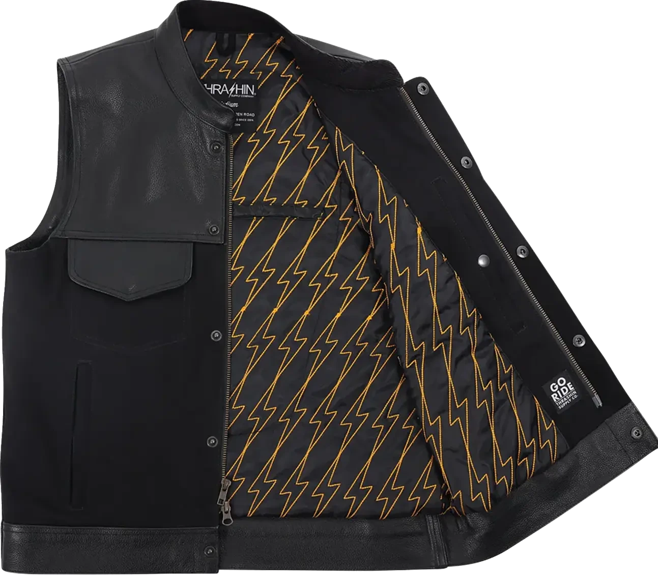 VEST KANAN LEATHER DENIM SMALL