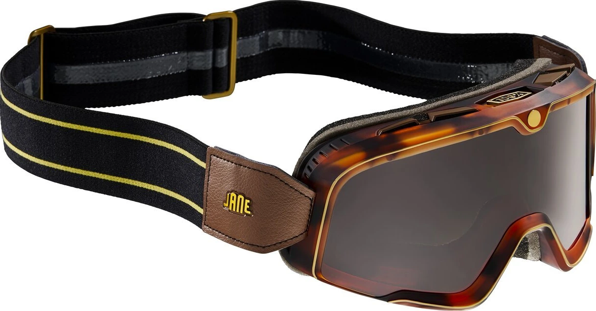100% Barstow goggle Jane Motorcycles mirror true gold lens, Brown