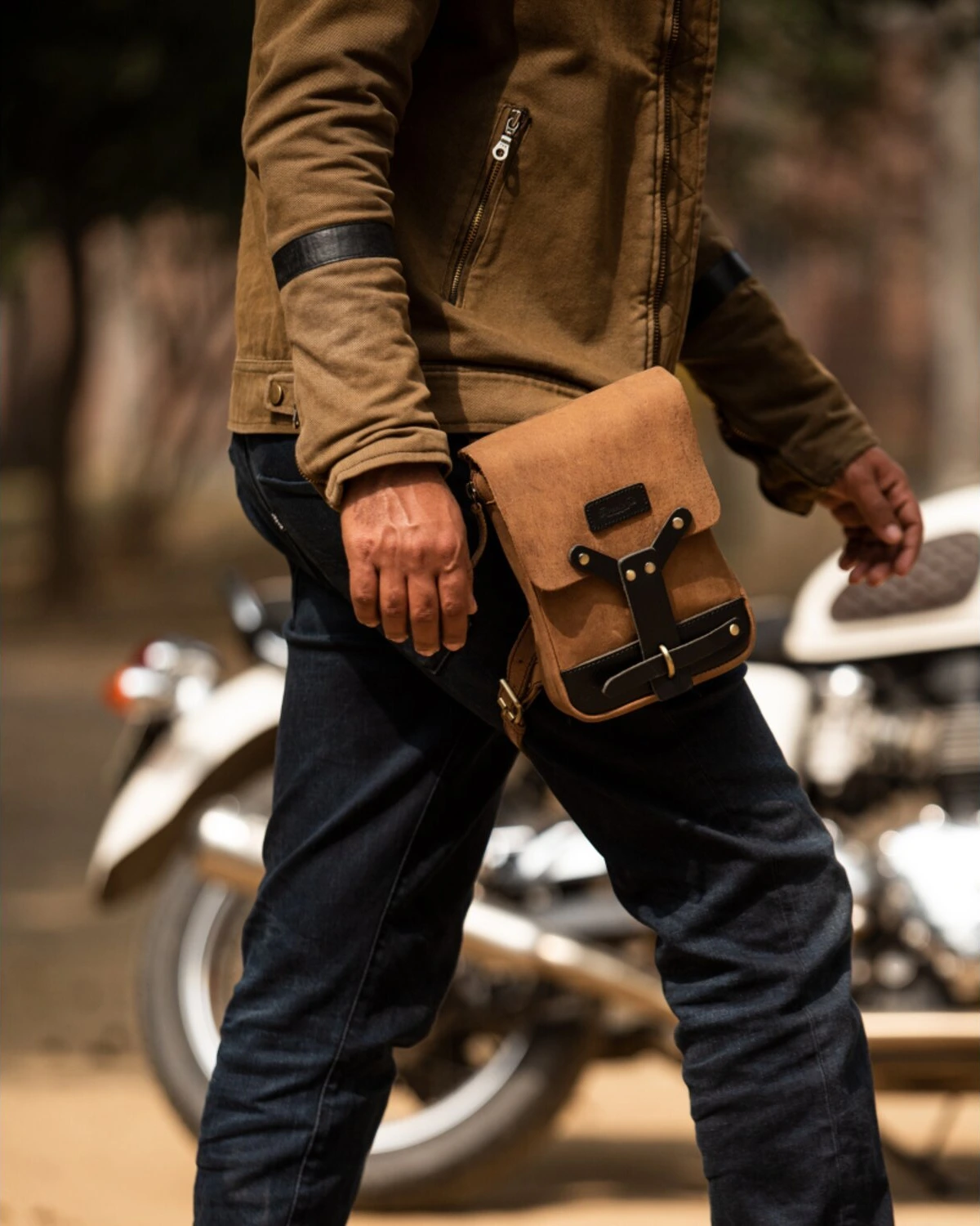 Trip Machine, Thigh bag / leg bag, tobacco brown