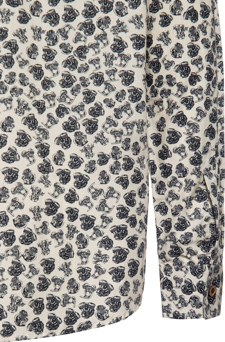 King Kerosin AOP shirt, off White, White, M
