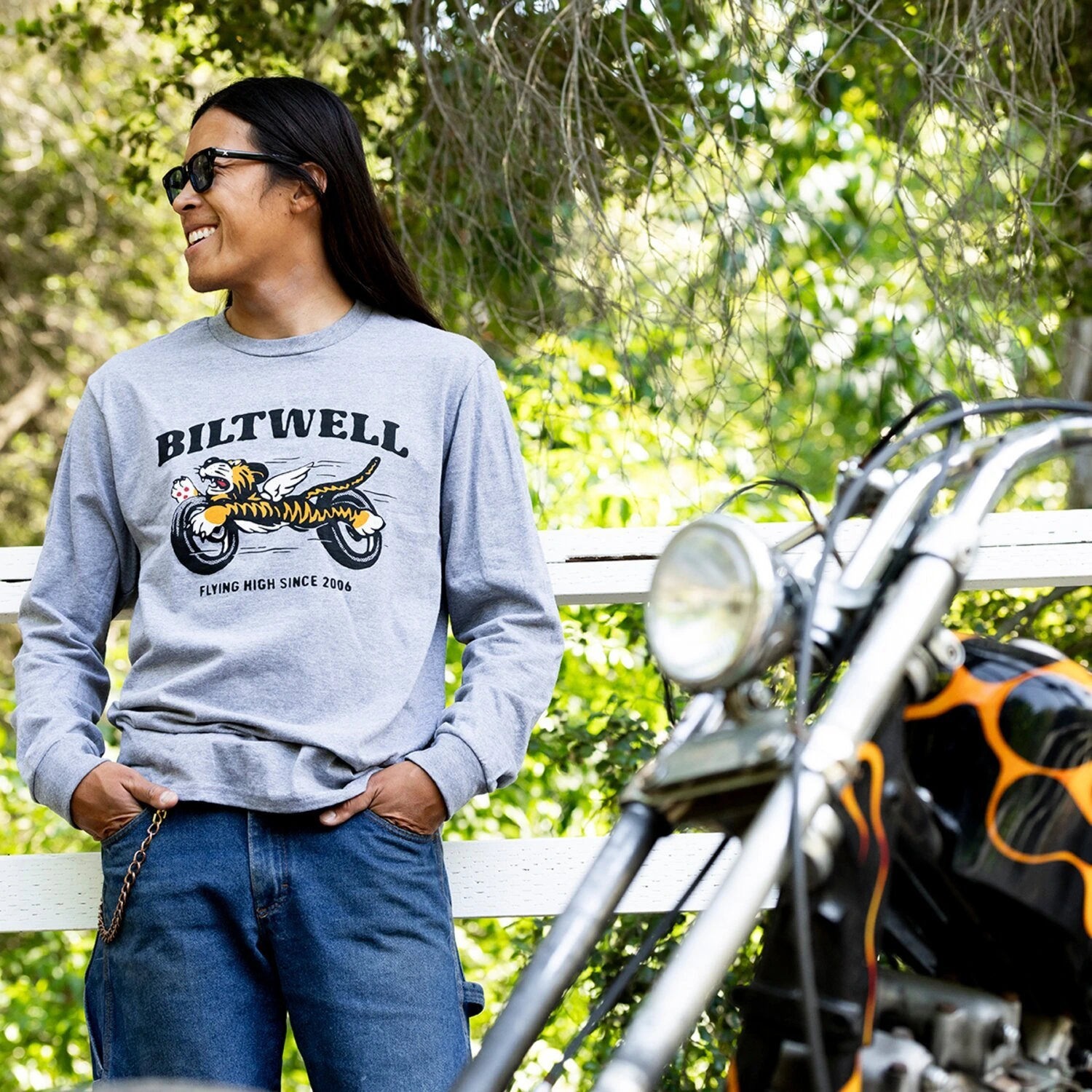 Biltwell Tiger long sleeve, graphite, S