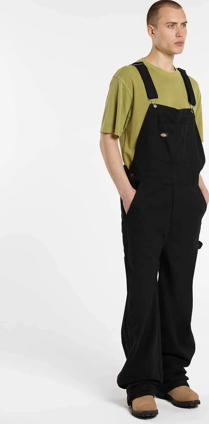 Dickies Loose canvas bib, Black, L