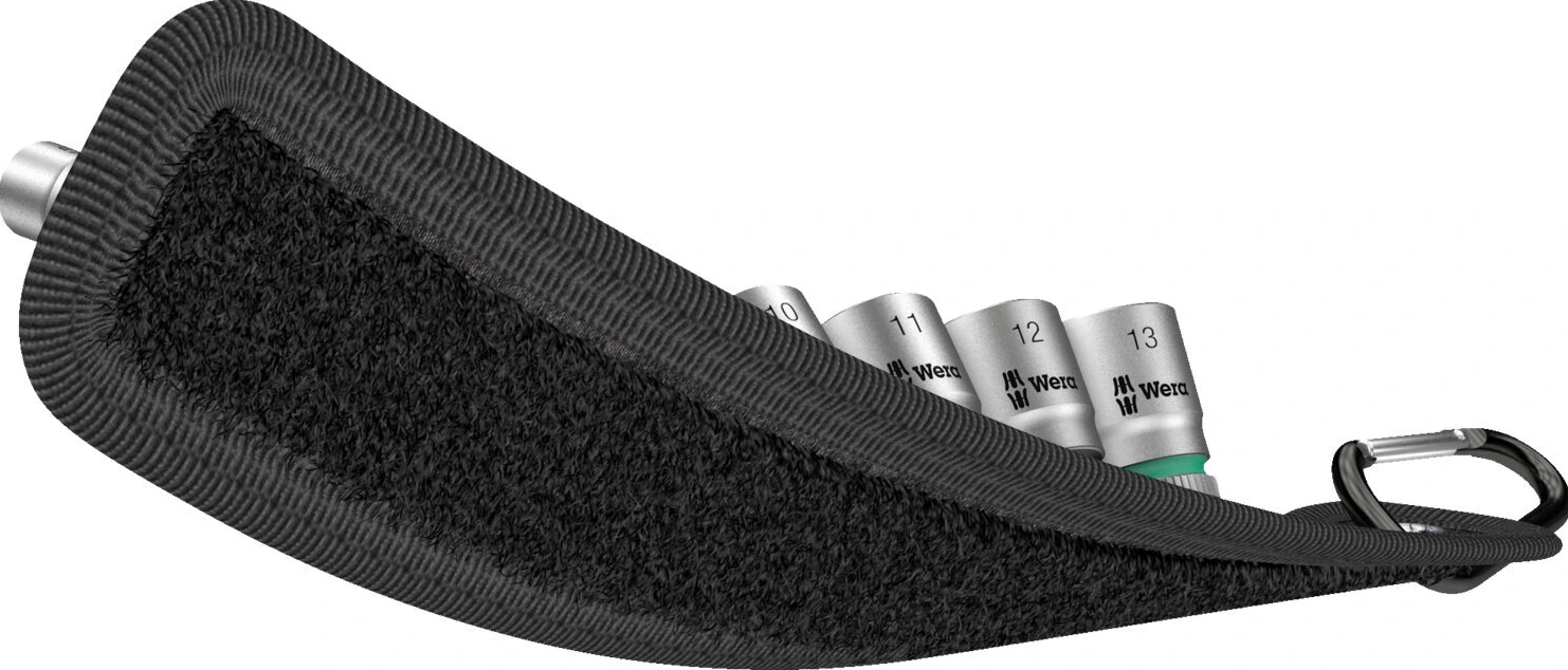 Wera socket belt with 1/4" drive hex sockets - Metric, Black, 238 mm