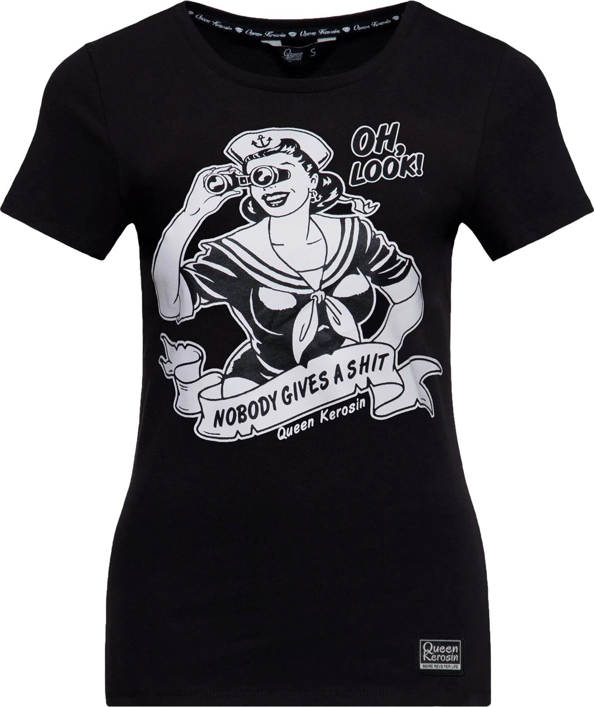 Queen Kerosin Nobody Gives A Shit t-shirt, Black, S