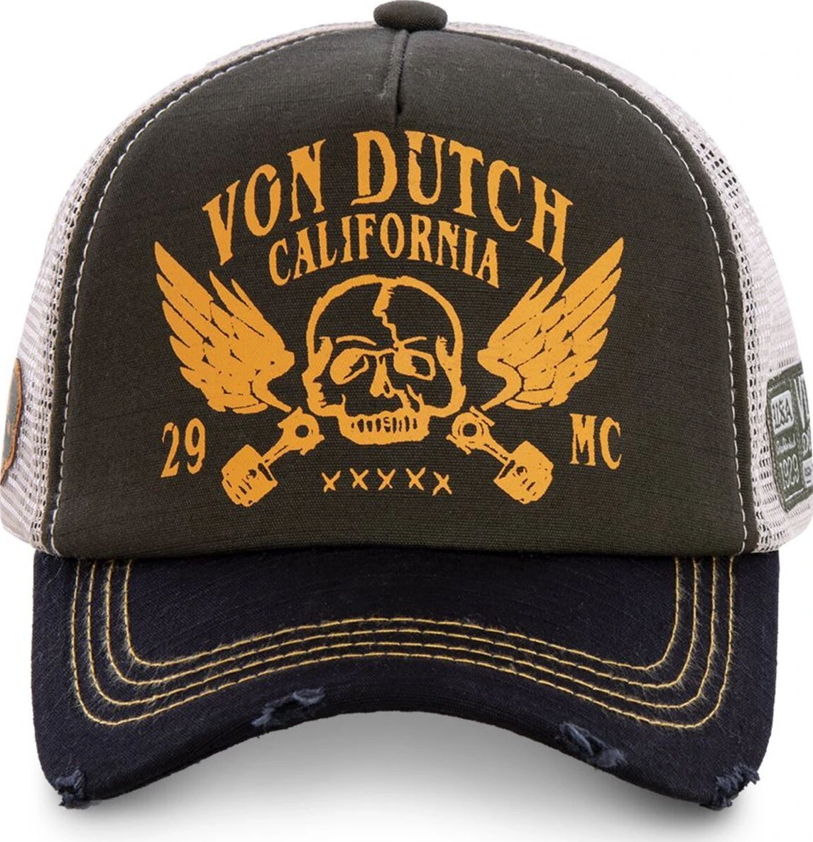 Von Dutch Crew cap, Black, orange