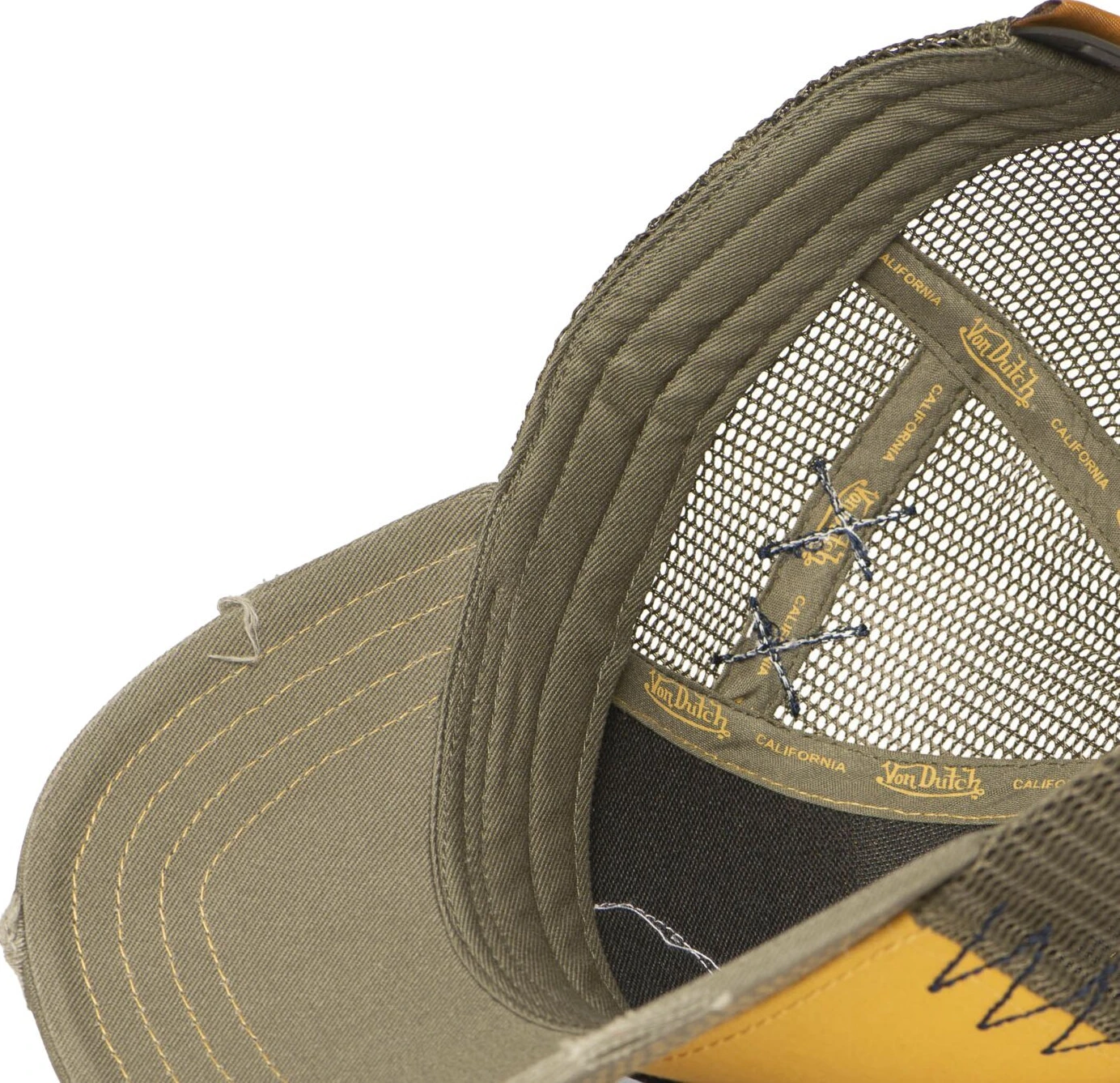 Von Dutch Trucker mesh cap, khaki, Yellow