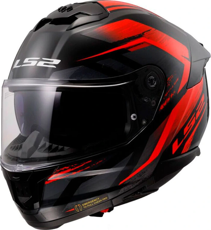 LS2 FF808 STREAM II FURY helmet - Black Red, XS