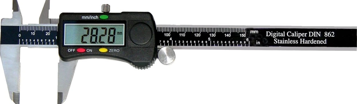 MIB, digital caliper with roll. DIN 862. 150mm, Black