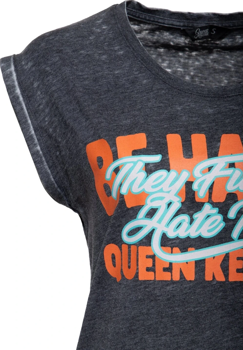 Queen Kerosin Be Happy t-shirt, anthracite Gray, M