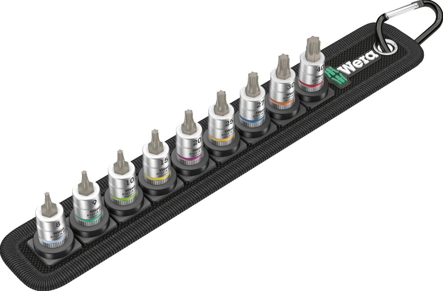 Wera socket belt with 1/4" drive Torx® socket bits, Black