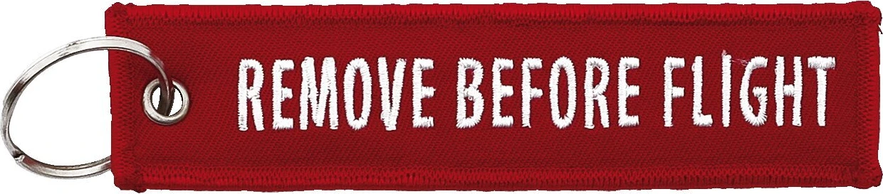 Key ring Remove before flight
