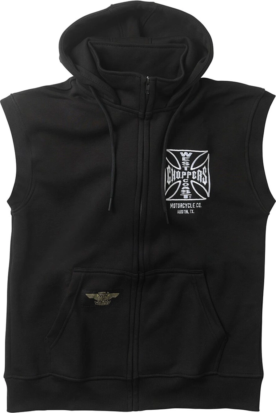 WCC OG ATX sleeveless zip hoodie, Black, S