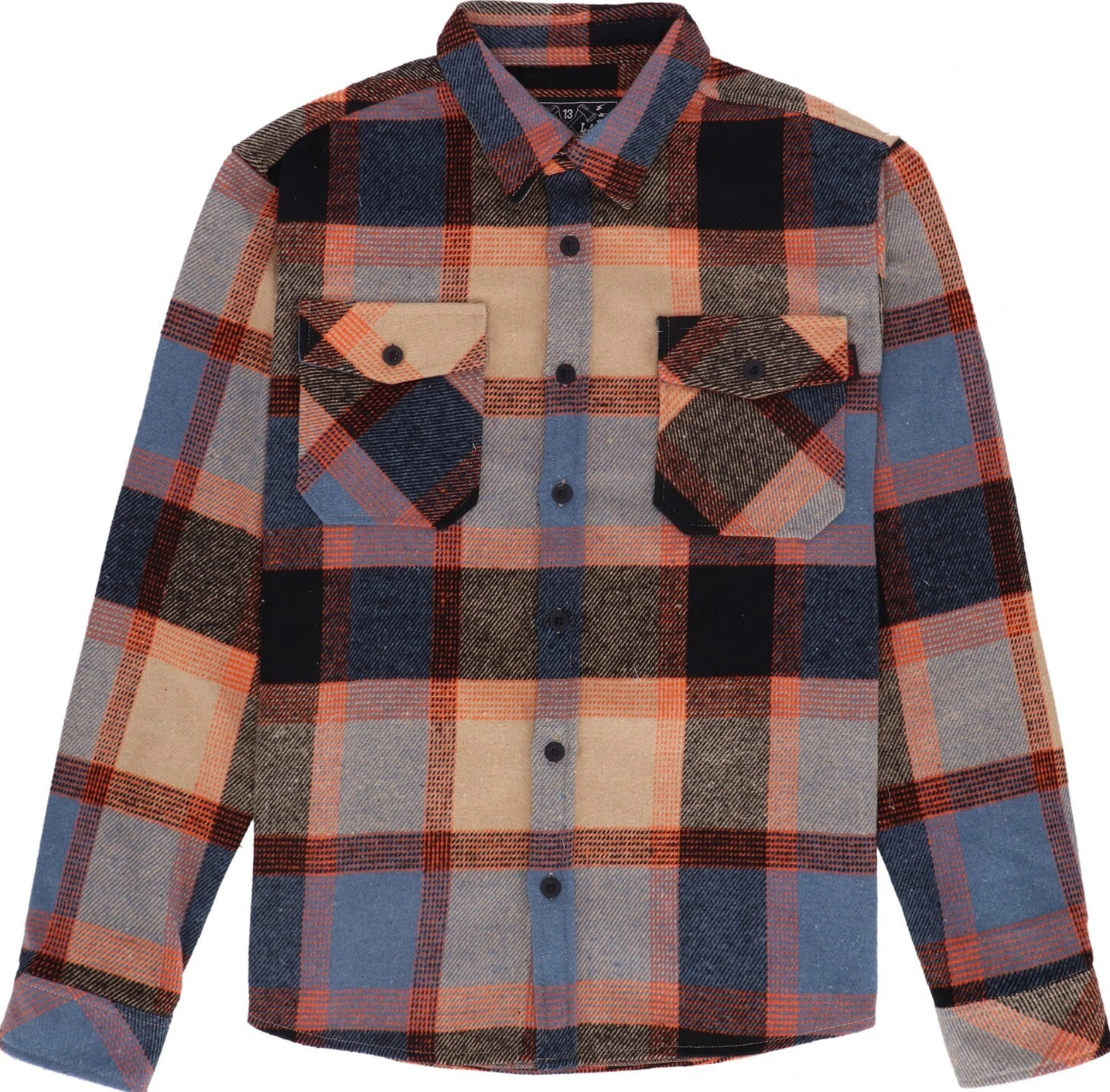 13 1/2 Steel flannel oxblood, Navy, L
