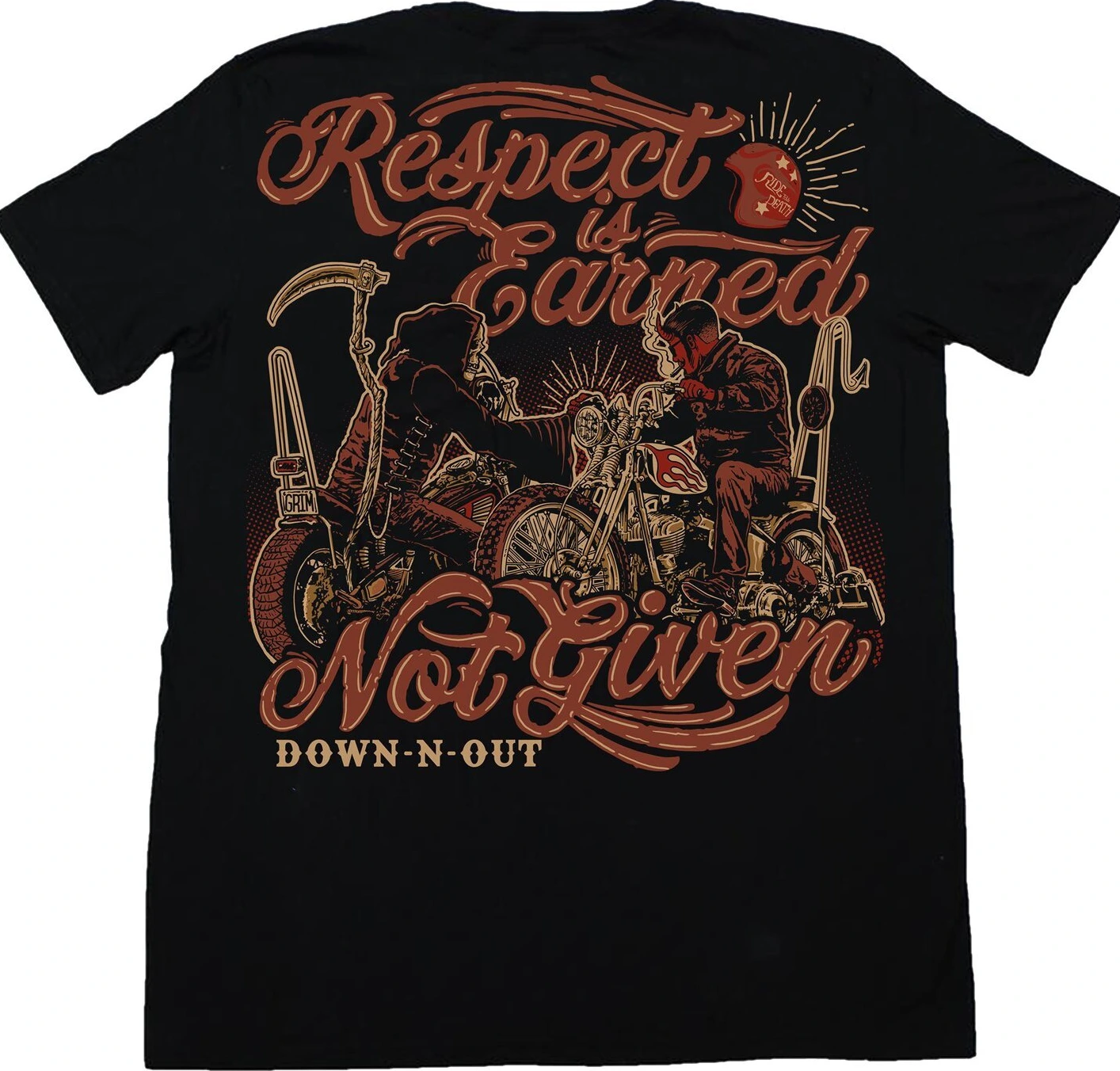Down-N-Out Respect Is Earned T-shirt black, M