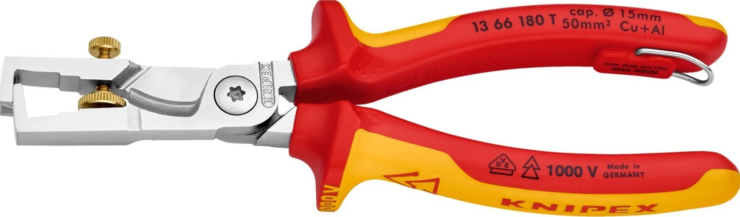 Knipex insulation strippers StriX 180mm VDE, Red, Chrome