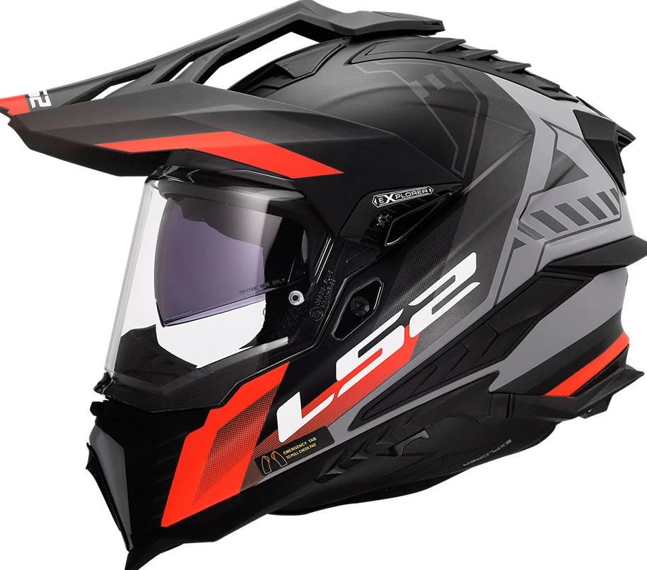 LS2 MX701 EXPLORER HEXA Helmet - 2XL, Black Red Grey