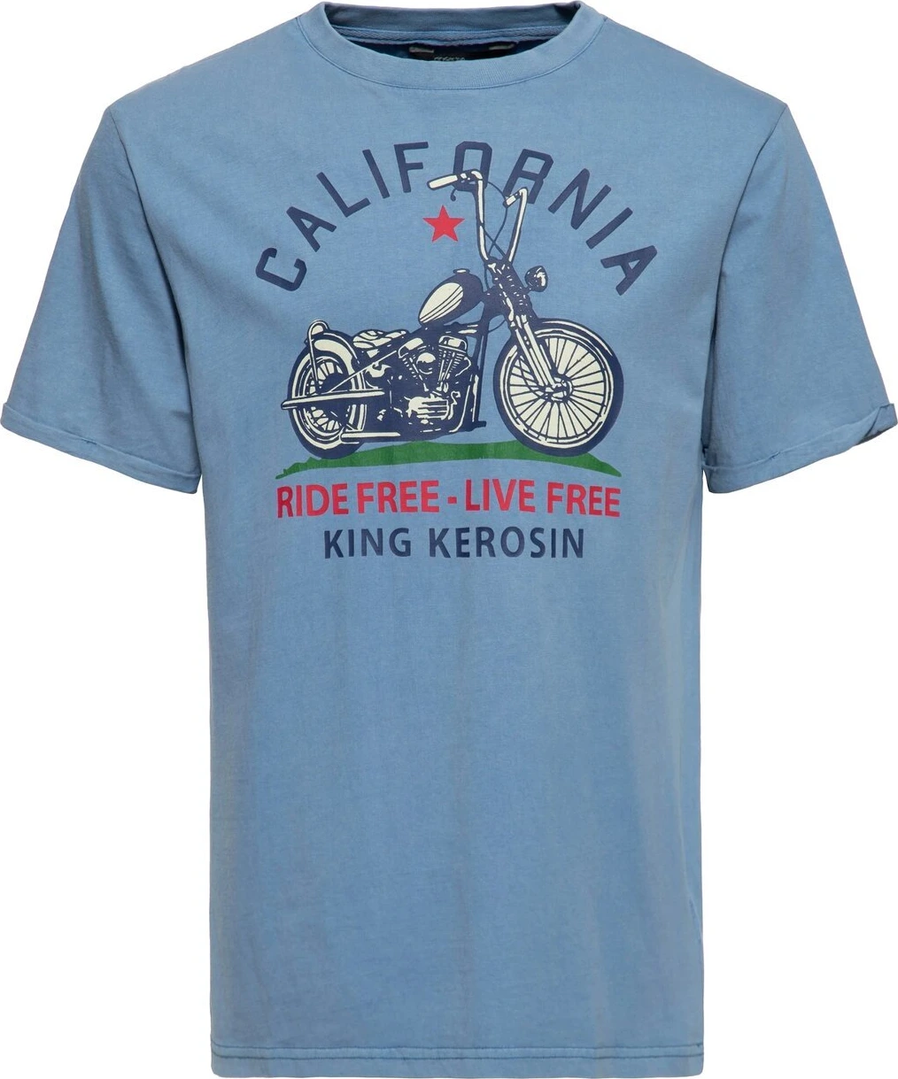 King Kerosin California t-shirt, smoke, Blue, S