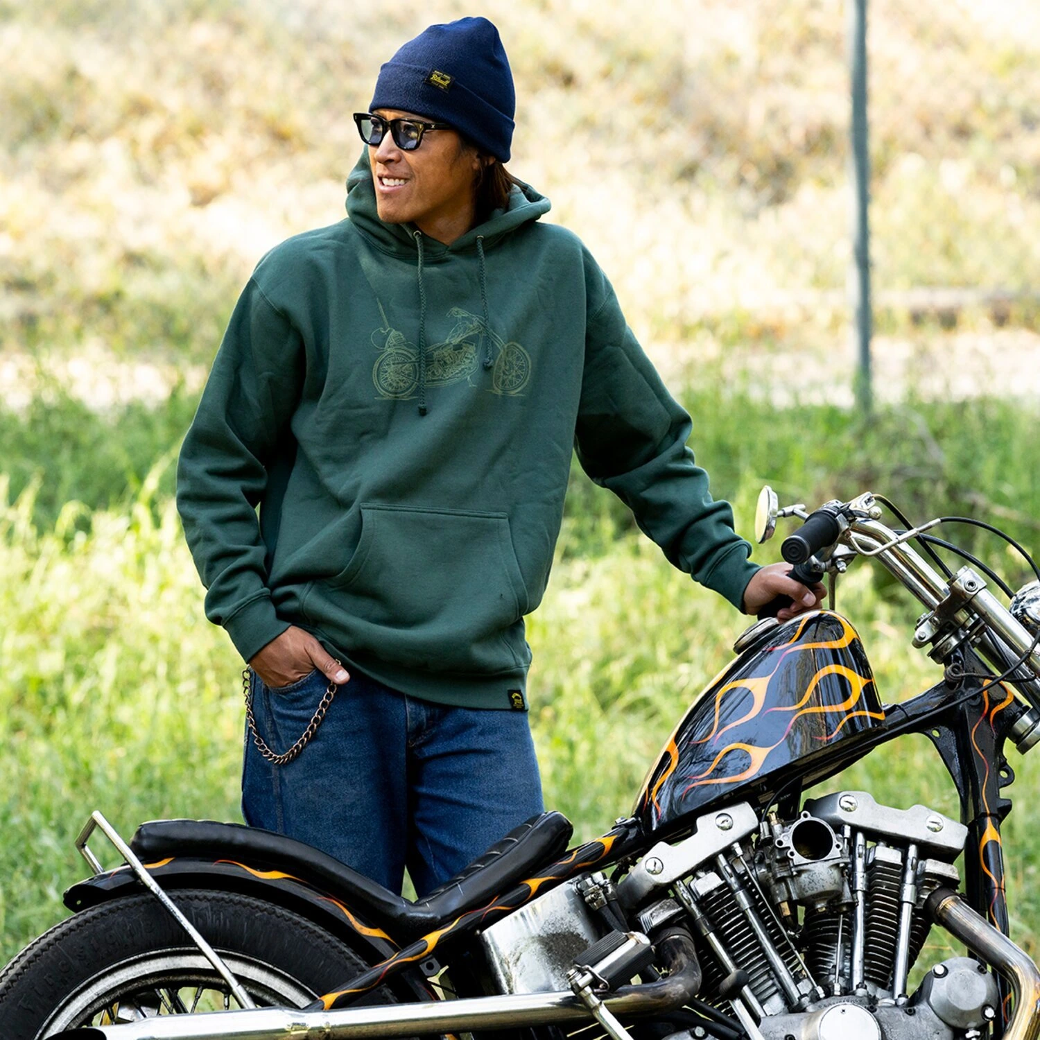 Biltwell Pan hoodie, Green, S